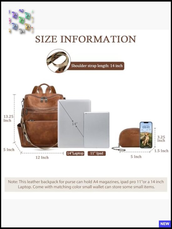Leather Backpack Purse Women Convertible Shoulder Bag Fashion Work Travel main image 5